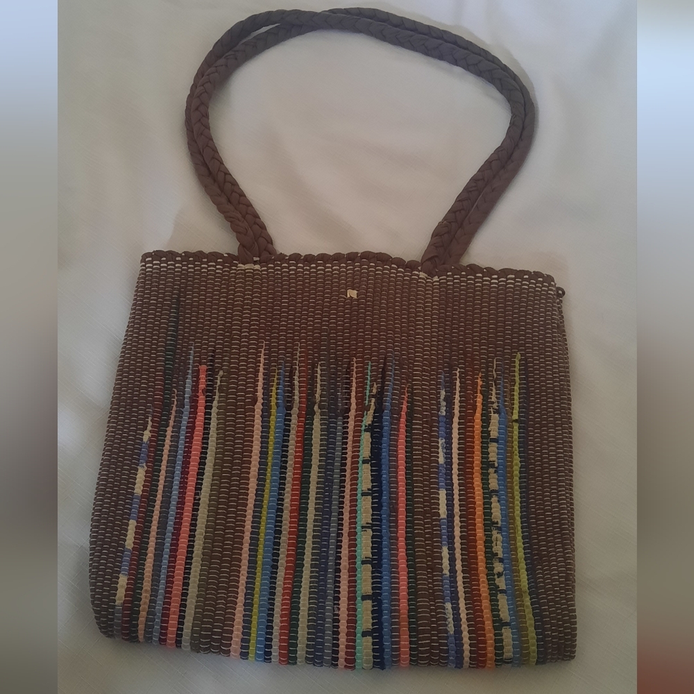 Upcycled Repurposed Rag Rug Bag / Purse - Picture 2 of 6